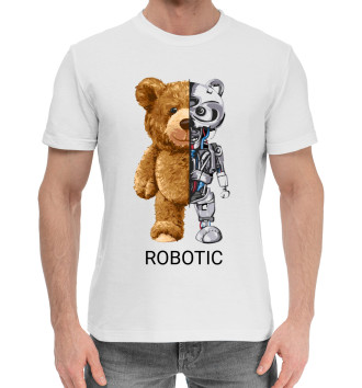 Мужская Хлопковая футболка Robot Bear