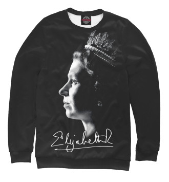 Мужской Свитшот Королева Елизавета II автограф