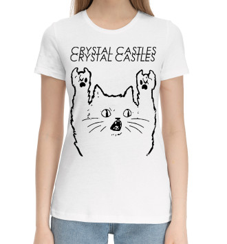 Женская Хлопковая футболка Crystal Castles - Rock Cat