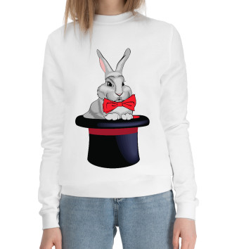 Женский Хлопковый свитшот Кролик в шляпе