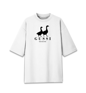 Хлопковая футболка оверсайз для девочек GUSSI (Гусси)