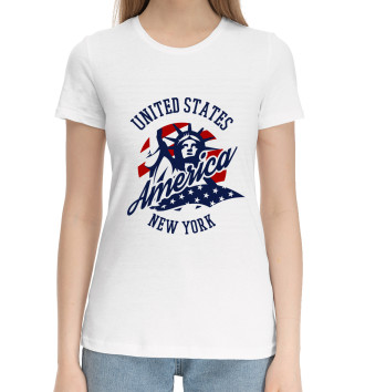 Женская Хлопковая футболка США