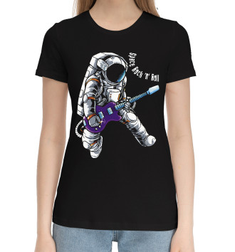Женская Хлопковая футболка Space Rock 'n' Roll