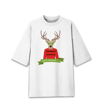 Женская Хлопковая футболка оверсайз Oh my Deer