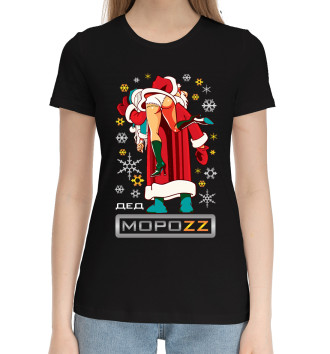 Женская Хлопковая футболка Дед Мороз Brazzers