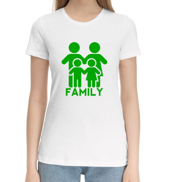 Женская Хлопковая футболка Семья