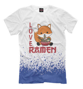 Мужская Футболка Love Ramen Cute Fox