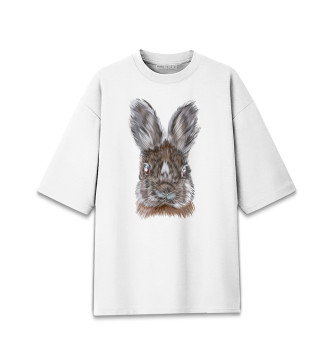 Мужская Хлопковая футболка оверсайз Кролик