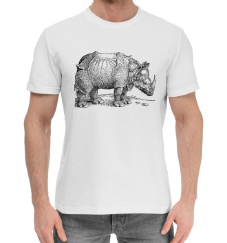 Мужская Хлопковая футболка Носорог Дюрера