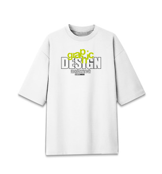 Мужская Хлопковая футболка оверсайз Graphic design (разводы)
