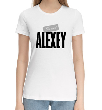 Женская Хлопковая футболка Алексей