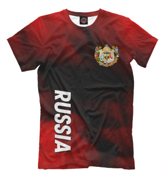 Мужская Футболка Russia | Россия + (grunge)