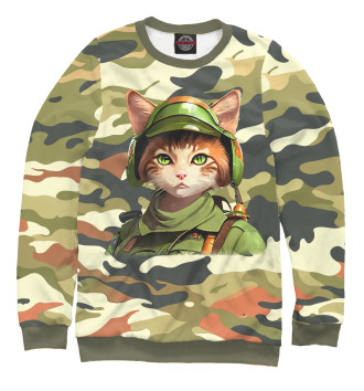 Мужской Свитшот Кошка военная