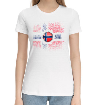 Женская Хлопковая футболка Флаг Норвегии