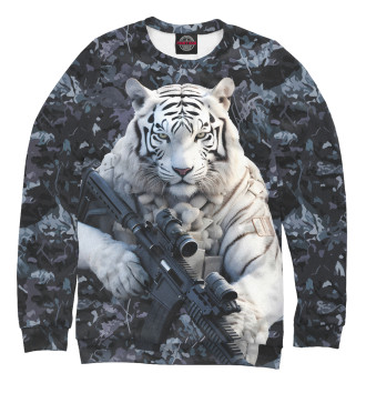 Свитшот для девочек Белый тигр солдат