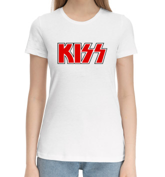 Женская Хлопковая футболка KISS