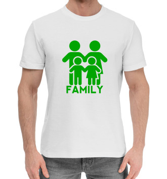 Мужская Хлопковая футболка Семья
