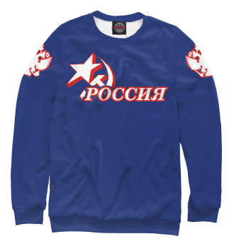 Свитшот для девочек Герб России (красный)