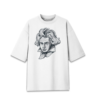 Мужская Хлопковая футболка оверсайз Бетховен