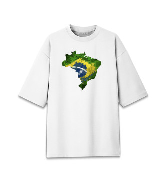 Женская Хлопковая футболка оверсайз Brasil