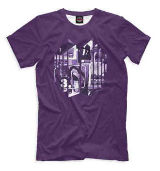 Мужская Футболка BTS логотип фиолетовый