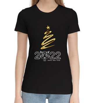 Женская Хлопковая футболка Новый год 2022