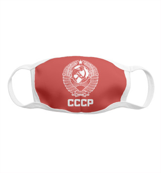 Женская Маска Герб СССР на красном фоне