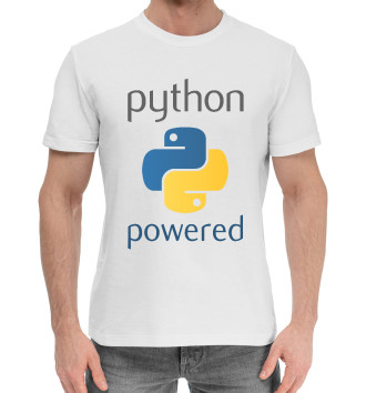Мужская Хлопковая футболка Python Powered