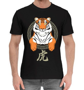 Мужская Хлопковая футболка Китайский тигр