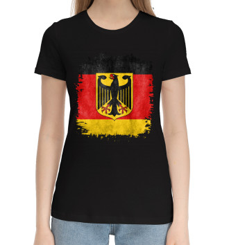 Женская Хлопковая футболка Флаг Германии