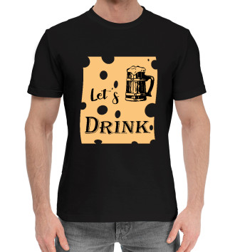 Мужская Хлопковая футболка Let's drink