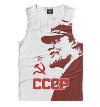 Мужская Майка СССР Владимир Ильич Ленин на белом фоне