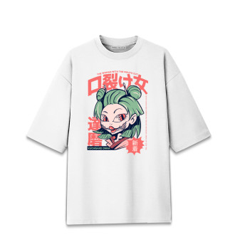 Женская Хлопковая футболка оверсайз Kuchisake Onna Demon