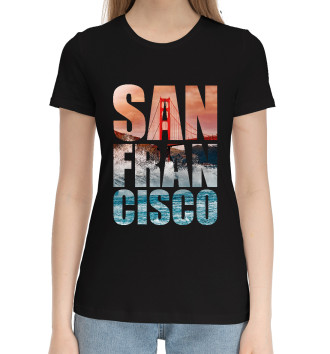 Женская Хлопковая футболка Сан Франциско San Francisco