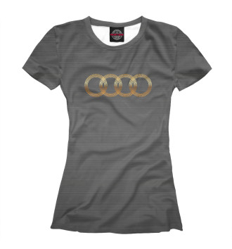 Женская Футболка Audi gold