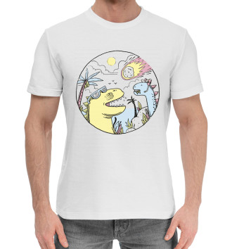 Мужская Хлопковая футболка Динозавры