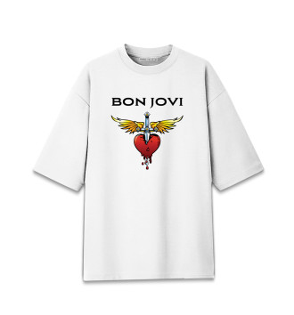 Женская Хлопковая футболка оверсайз Bon Jovi