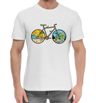 Мужская Хлопковая футболка Велосипед