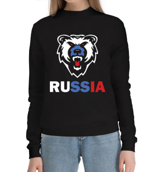 Женский Хлопковый свитшот Русский медведь