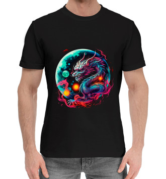 Мужская Хлопковая футболка Китайский водный дракон