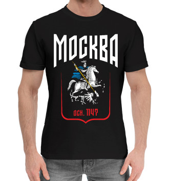 Мужская Хлопковая футболка Москва всадник