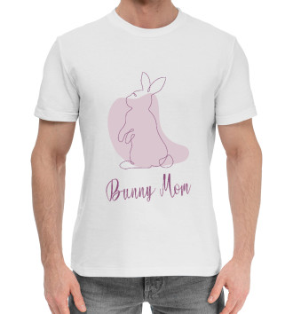 Мужская Хлопковая футболка Кролик мама