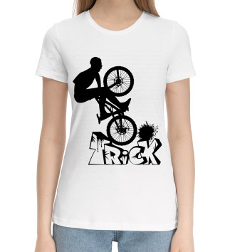 Женская Хлопковая футболка Велосипедист