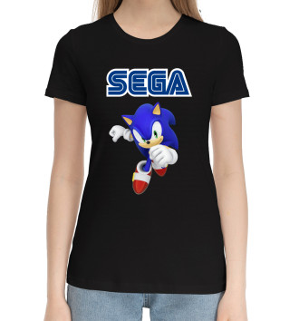 Женская Хлопковая футболка Соник Sega