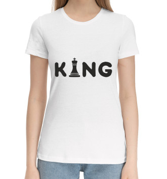 Женская Хлопковая футболка Король Шахмат