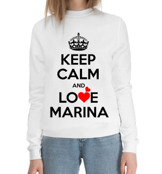 Женский Хлопковый свитшот Будь спокоен и люби Марина