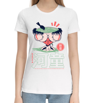 Женская Хлопковая футболка Водяной Каппа Ёкай