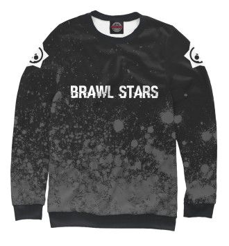Свитшот для девочек Brawl Stars Glitch Black лого на рукавах