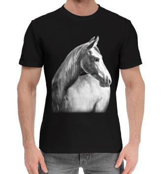 Мужская Хлопковая футболка Мечтательный конь