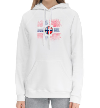 Женский хлопковый худи Флаг Норвегии